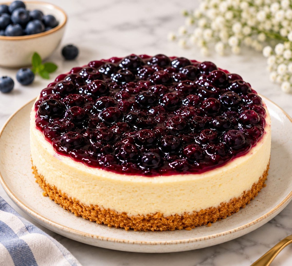 BAKED STRAWBERRY CHEESECAKE